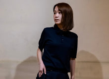 画像をギャラリービューアに読み込む, 18Gニットポロシャツ ネイビー コットン100% / Knitted Polo Navy Cotton 100%