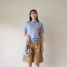 画像をギャラリービューアに読み込む, 【サックスブルー】18Gニットポロシャツ　島根コットン100% / Knitted Polo oku-Idzumo Cotton (unisex)
