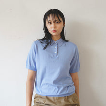 画像をギャラリービューアに読み込む, 【サックスブルー】18Gニットポロシャツ　島根コットン100% / Knitted Polo oku-Idzumo Cotton (unisex)
