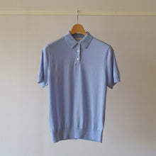 画像をギャラリービューアに読み込む, 【サックスブルー】18Gニットポロシャツ　島根コットン100% / Knitted Polo oku-Idzumo Cotton (unisex)
