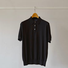 画像をギャラリービューアに読み込む, 【チャコール】18Gニットポロシャツ　島根コットン100% / Knitted Polo oku-Idzumo Cotton (unisex)
