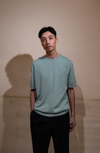 ハイゲージニットTee　国産コットン100% / Knitted T-shirt long-staple Japan Cotton 100%